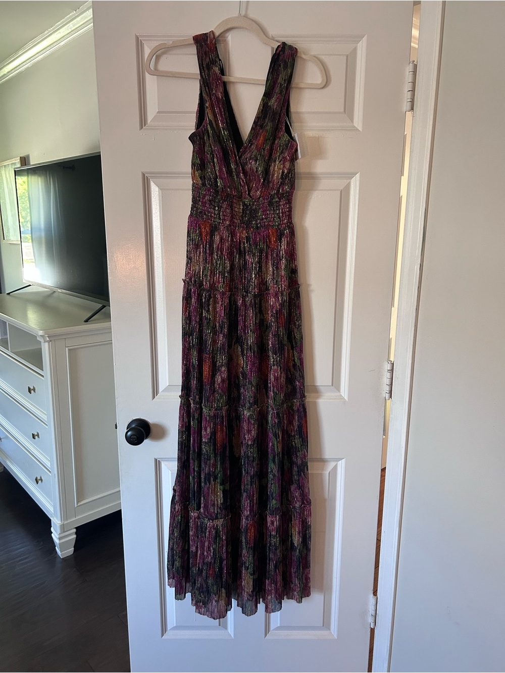 Lavender Brown Mercy Maxi Dress in Plum Multi